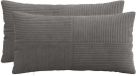 vidaXL Kussensloop 2 stuks ALMELO Donkergrijs 40 x 70 cm corduroy