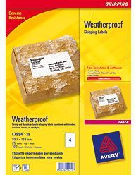 Avery Weatherproof Shipping Labels - White - A4 - 100 Labels