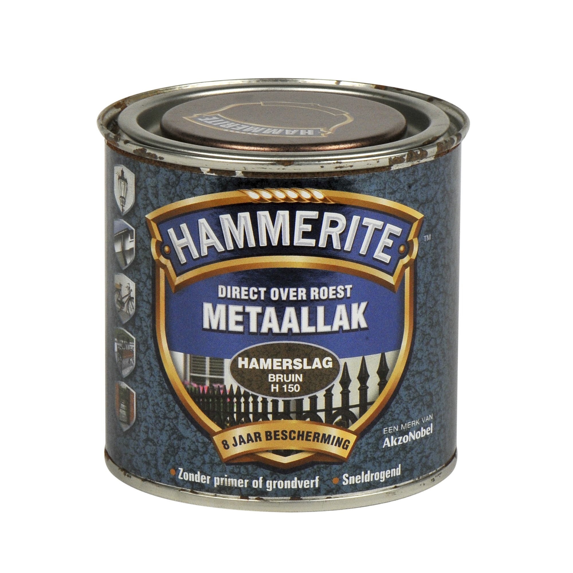 Hammerite direct over roest metaallak hamerslag bruin - 250 ml