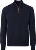 CASAMODA Halfzip Trui Solid Navy - Maat 3XL - Heren - Quarter zip