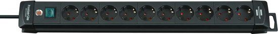 Brennenstuhl Premium-Line - Stekkerdoos - 10-voudig - Zwart - 3m