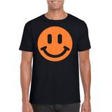 Bellatio Decorations Verkleed shirt heren - Smile / Emoticon - zwart - carnaval/foute party - feestkleding S