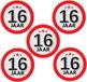 Bellatio Decorations sticker 16 ans - 10x - rond - Dia 9 cm - 16 ans anniversaire - jubilé - décoration d'âge