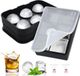 Ibenzoa® Moules à glaçons en silicone Lot de 2 avec couvercle pour gros glaçons ronds et carrés