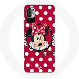 Maniacase Hoesje voor Xiaomi Redmi Note 10 5G Minnie Mouse Cartoon Rood