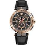Versace Aion Chrono VE6CA0323 Zwart Leren Band Dames Horloge