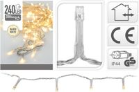Merkloos Kerstverlichting - 2x - LED lichtsnoer - transparant - 240 lampjes - warm wit - voor binnen en buiten