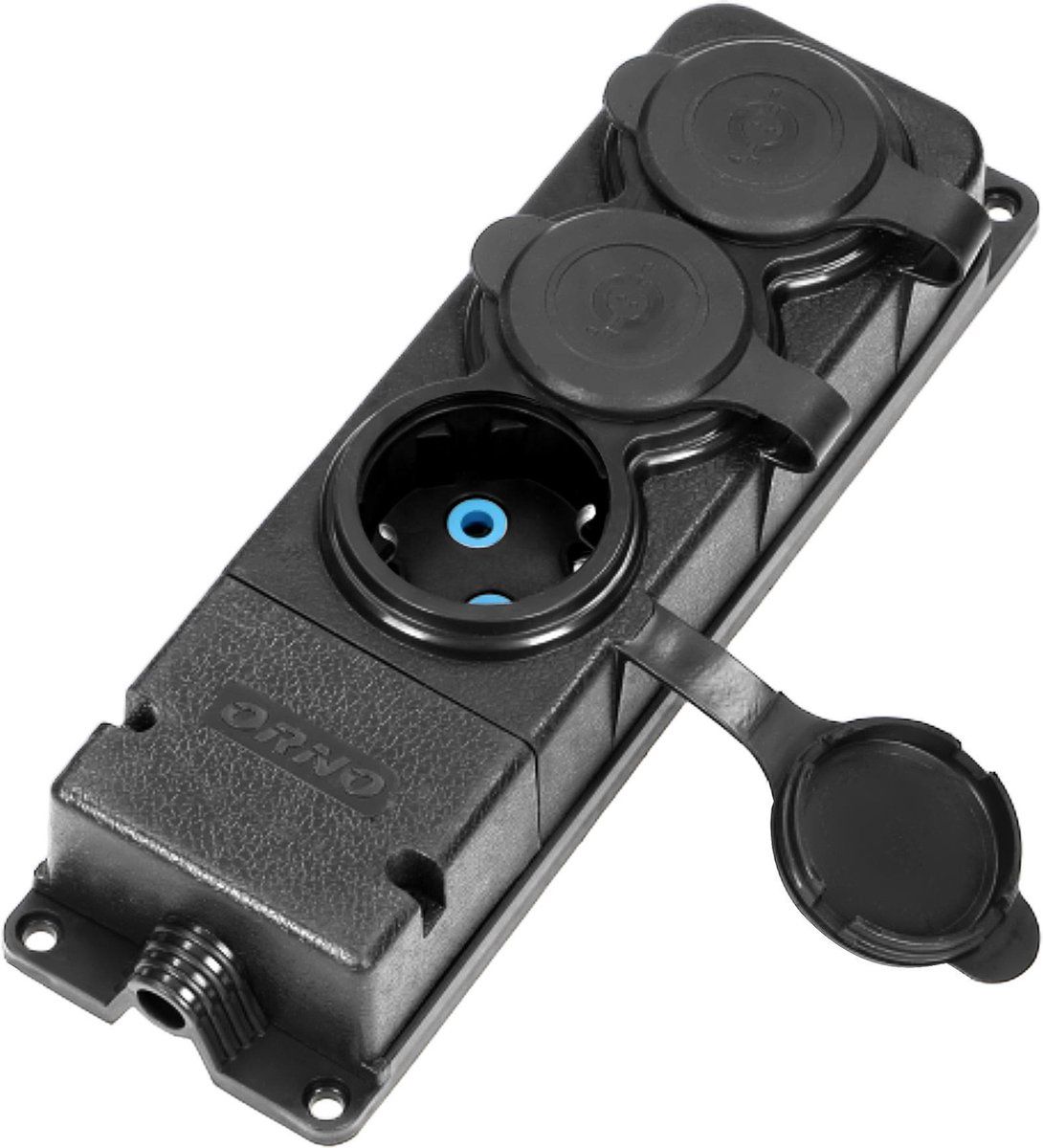 Orno Heavy-duty opbouw wandcontactdoos met afdichting - Vochtbestendig rubber IP44 - Brandwerend - 3-Voudig