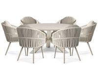 Santika Furniture Santika Marani/Xento 150 cm dining tuinset 7-delig