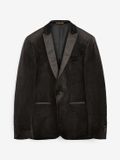 Next - Heren - Fluwelen smalle blazer - Regular - Zwart