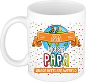 Bellatio Decorations Naam mok papa Brian - wit - de beste - keramiek - 300 ml - Vaderdag - cadeau