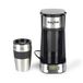 Salter Digital Coffee Maker – One Cup Filter Coffee Machine, Washable & Reusable Filter, Includes 420ml Stainless Steel Travel Mug, 3-4 Minutes Brewing, Suitable For Ground Coffee/Pads, Timer, 750W