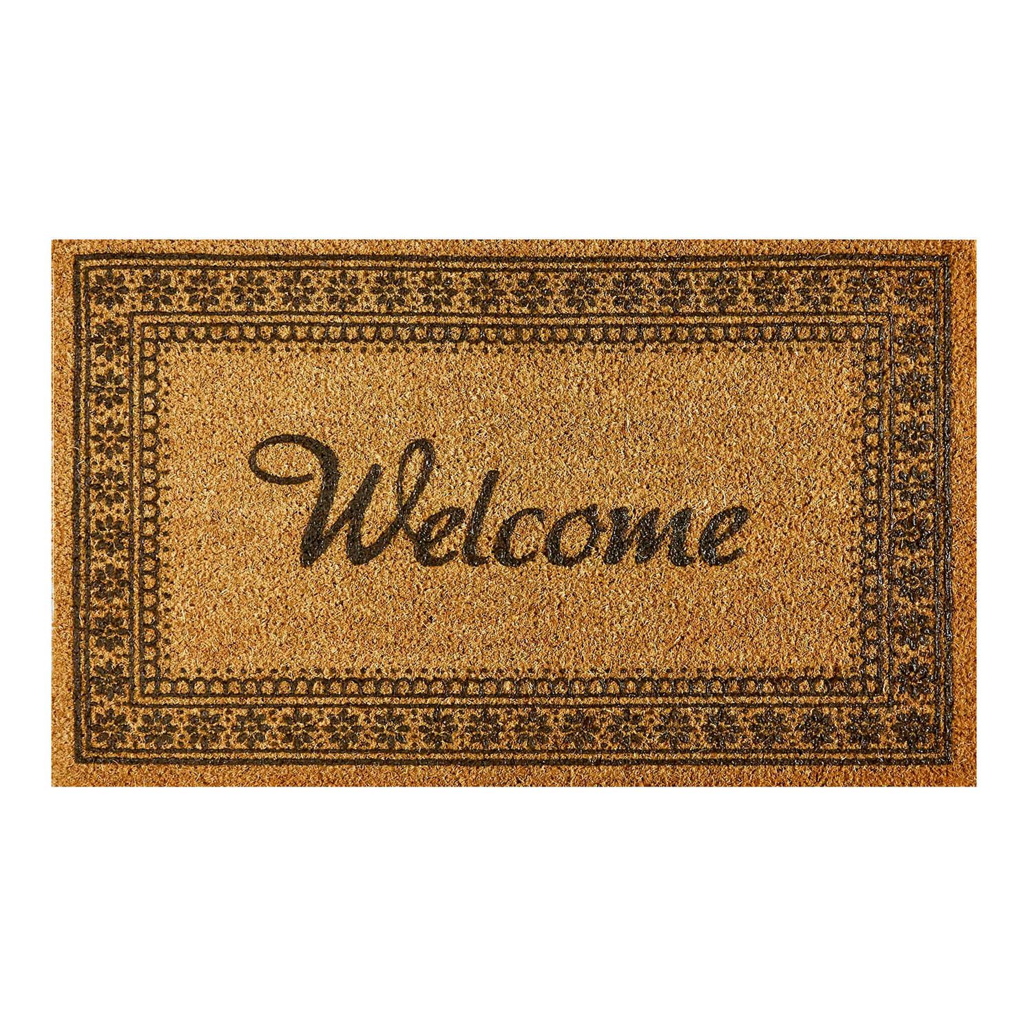 MD-Entree Kokosmat Finesse Flower Border 45 x 75 cm - Bruin