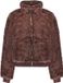 Geisha Teddy Jas Met Hoge Kraag En Zigzag Patroon 69526 19 Dark Brown Dames Maat XL