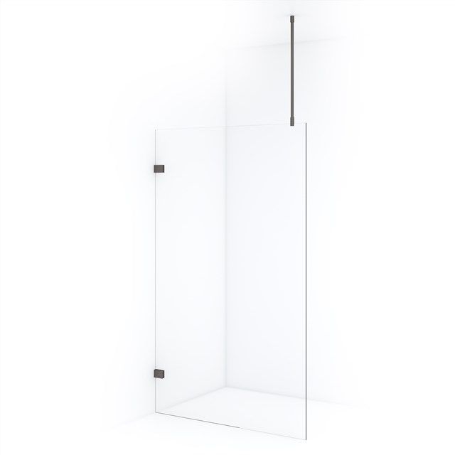 Maxaro Inloopdouche Diamond 110cm 8mm Helder Veiligheidsglas Zwart Metaal