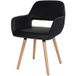 Générique Eetkamerstoel HWC-A50 II, keukenstoel, retro jaren 50 design ~ kunstleer, zwart, lichtgekleurde poten