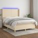 Maison Exclusive - Boxspringbed met matras en LED-verlichting, crème kleur, 140x190 cm, gestoffeerd