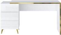 Vente-unique Bureau MARZIALO - Glanzend wit en goud