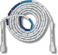 Elevate Rope Professioneel Beaded Springtouw - Wit/Blauw - Verstelbaar