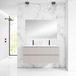 Saniclass Prime Blend Badkamermeubelset - 120x55x46cm - 2 ovale keramische wasbakken wit - 2 kraangaten - 2 lades - rechthoekige spiegel - mat cotton (beige)