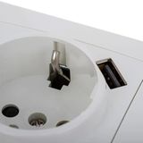 Wit schuko-dockingstation met USB, Europese serie