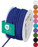 Halbach Seidenbänder Premium koord (blauw) | breedte 4 mm lengte 25 m | Made in Germany & Öko-Tex gecertificeerd | glanzend satijnen koord van acetaat