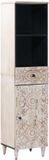 vidaXL Badkamerkast met lade Wit 38 x 33,5 x 160 cm Massief Mango Hout
