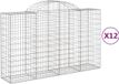 vidaXL Gabions 12 pièces courbé 200x50x120/140 cm métal argent