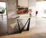 Spios table console Edge Polygonal 140x50 cm Céramique Minas Melange Blanc-Beige Spios Métal Noir