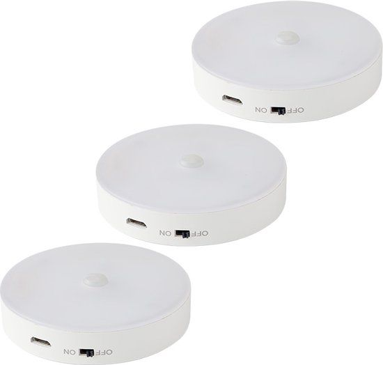 Lybardo Kastverlichting - 3-pack - LED Opbouwspots - Met Bewegingssensor - 3000K Warm Wit