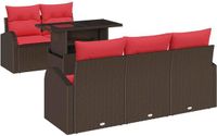vidaXL Tuinbank Set 4 Zitplaatsen Bruin Polyrattan