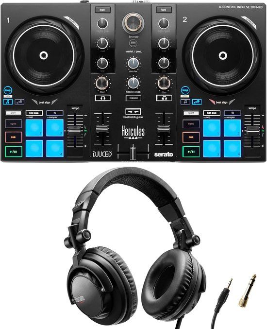 Hercules DJ Starter Kit: DJControl Inpulse 200 MK3 DJ-Controller + HDP DJ45 Hoofdtelefoon