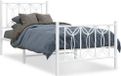 Maison Exclusive - Cadre de lit avec tête de lit et pied de lit, métal, blanc, 75x190 cm