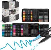 Joya Creative Stiften Set voor Volwassenen 84 stuks - Opbergwallet - Twinmarkers - Alcohol markers - Brushpennen - Fineliners - Gelpennen - Makkelijk opbergen