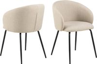 Giga Living Eetkamerstoel Skive - Beige Stof - Set van 2
