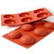 CHPN Siliconen mal - 6 Halve bollen - Chocolade- en bakvorm - 5cm diameter