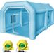 Merkloos Cabine de pulvérisation gonflable - Cabine de pulvérisation de voiture Tente de pulvérisation - Dimension 4 x 2,5 x 2,2 m - Avec 2 souffleurs 750W + 350W - Tissu Oxford 210D - Bleu