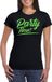 Bellatio Decorations T-shirt voor dames - Party Time - Zwart/Groen Glitter - XS