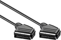 PremiumCord-kabel PremiumCord Scart-Scart M/M Kabel (21-pin), mannetje/mannelijke connector, zwart, 2 m