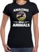 Bellatio Decorations Shoppartners Bv T-shirt paard - zwart - dames - amazing wild animals - cadeau shirt paard / paarden liefhebber L