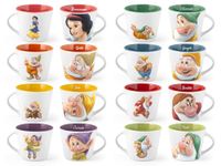 Home Zeven dwergen, set van 12 theekopjes, zeven POP, 280 cc, verschillende figuren, New Bone China, vaatwasserbestendig, magnetronbestendig