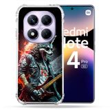 Cokitec Versterkte hoes voor Xiaomi Redmi Note 14 Pro 5G Muziek Wolf Rock