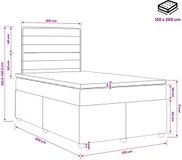 vidaXL Boxspringbed met matras, donkergrijs, 120 x 200 cm, stof