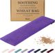 Qomfor Pittenzak met Zachte Fleece Hoes - Langwerpig 48 x 15 cm - Graan & Lavendel Gevuld - Paars