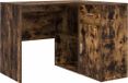 Bureau d'angle avec tiroir avec étagère Chêne fumé 102 x 88 x 75 cm