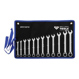 Brilliant Tools Ratcheting Wrench Set, 12-Piece, 8-19mm