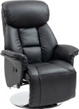 Homcom Relaxfauteuil Kunstleer, Staal - Zwart