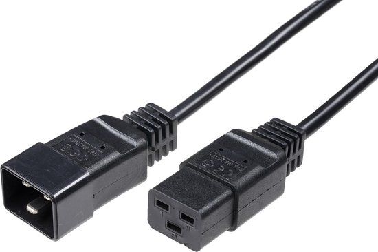 MicroConnect 3.0m C19 - C20 electriciteitssnoer Zwart