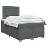 vidaXL Boxspringbed met matras, donkergrijs, 120 x 200 cm, met stoffen bekleding