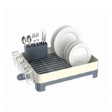 Amig Afwasrek Siba - 49,5 x 32 x 16,6 cm - Staal en Polypropyleen - Wit en Grijs